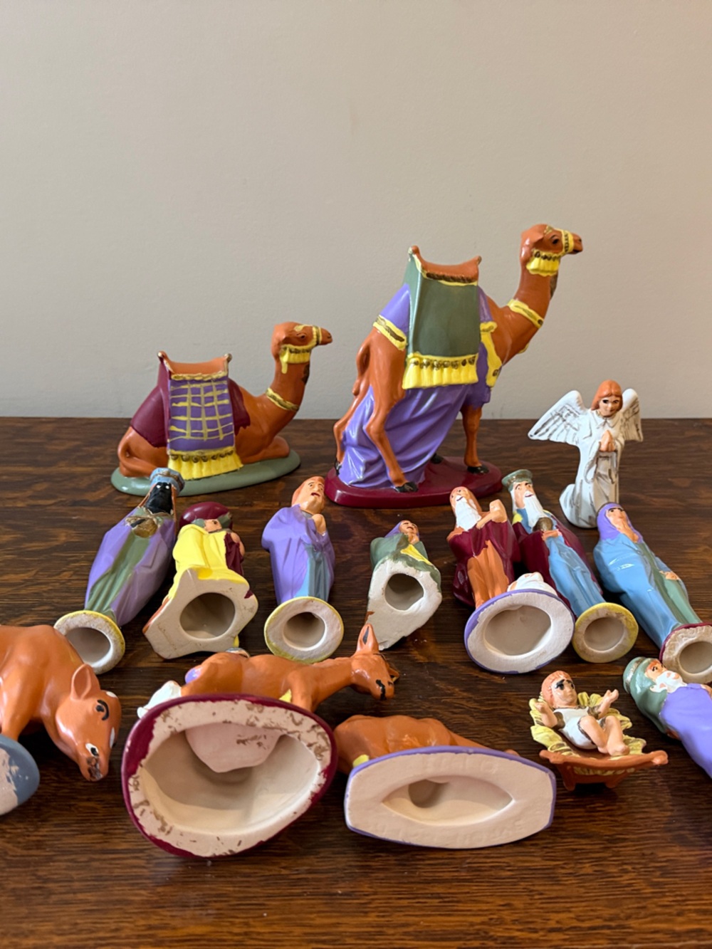 Hand-Painted Ceramic Nativity Set with Rustic Stable - Multi-Color - Picture 10 of 16